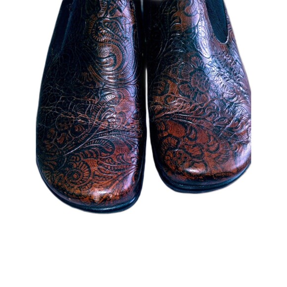Safe Tstep Comfort Clogs Leather Brown Floral Size 9M - Picture 7 of 10